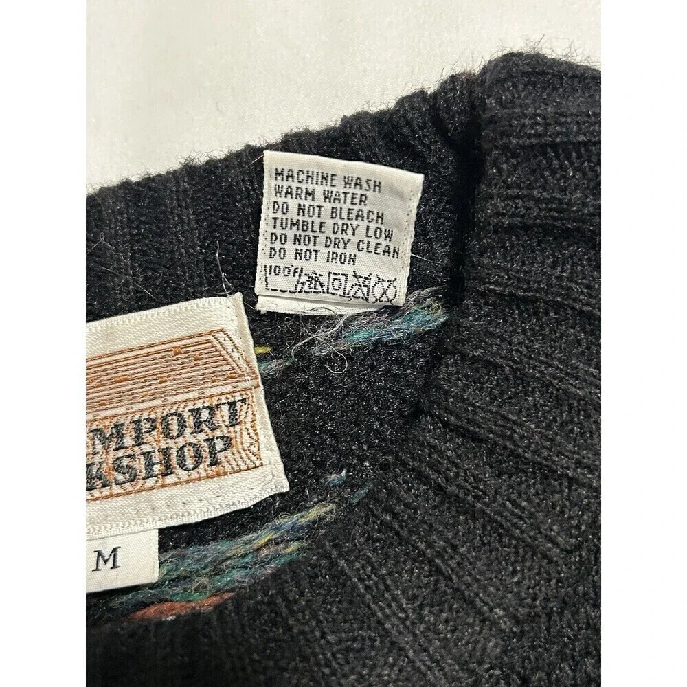 The Import Workshop Vintage Floral Black and Tan Sweater Medium